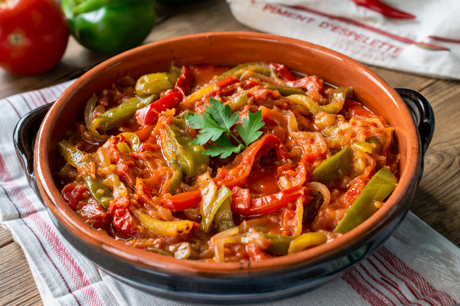 Piperade basque au piment d'Espelette